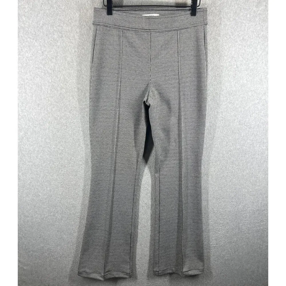 LOFT Womens S Bootcut Fit Black White Houndstooth Dress Pants Pull On 30x32 NWT